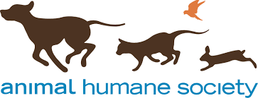 The image features a group of animated dogs running towards the viewer, with text above them that reads 'ANIMAL HUMANE SOCIETY'.